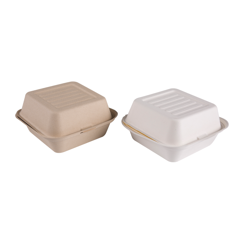 Sugarcane Bagasse Square Takeaway Burger Coimeádán